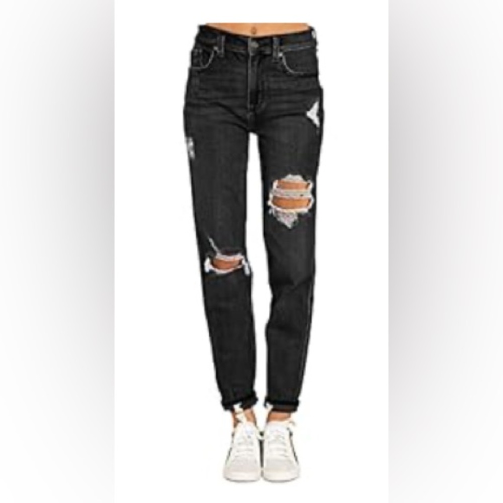 Women's Black Distressed Jeans